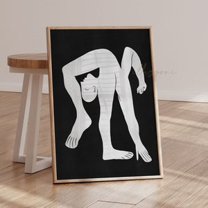 Picasso Akrobata Wydrukowana Sztuka Ścienna, Nowoczesna Galeria Ścienna, Abstrakcyjny Wydruk Sztuki, Monochromatyczna Sztuka Ścienna Wystawowa, Minimalistyczny Plakat Artystyczny, Neutralny