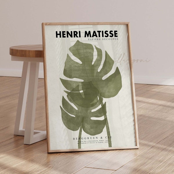 Botanical Wall Art, Printable Wall Art, Matisse Wall Art, Flower Print, Henri Matisse Art, Modern Poster, Digital Download, Exhibition Print