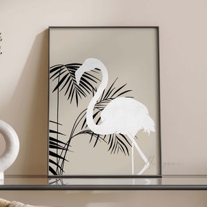 Flamingo Print, Boho Wall Art, Printable Wall Art, Bohemian Wall Art, Animal Print, Abstract Print, Modern Art, Pink Flamingo, Digital Print