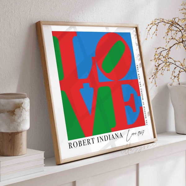 Abstract Square Love Poster, Boho Home Decor, Minimalist Poster, Museum Exhibition, Pop Art, Modern Gallery Wall, Nursery Room Art, Bohemian