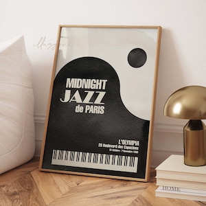 Jazz-Musik-Festival-Poster, druckbare Wandkunst, Vintage-Jazz-Poster, Retro-Konzertdruck, Klavier-Wandkunst, abstraktes Poster, minimalistisches Poster
