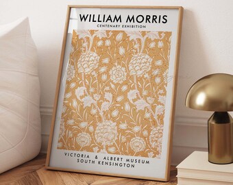 William Morris Print, Printable Wall Art, William Morris, Exhibition Poster, Flower Pattern, Minimalist Art, Floral Wall Art, Vintage Poster
