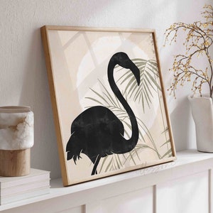 Flamingo Print, Boho Wall Art, Printable Wall Art, Bohemian Wall Art, Animal Print, Abstract Print, Modern Art, Pink Flamingo, Digital Print