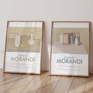Arte de pared de Giorgio Morandi, arte de pared imprimible, cartel de exposición, pintura de jarrón, impresión de museo vintage, pared de galería moderna, decoración de sala de estar