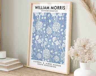William Morris Print, Printable Wall Art, William Morris, Exhibition Poster, Flower Pattern, Minimalist Art, Floral Wall Art, Vintage Poster