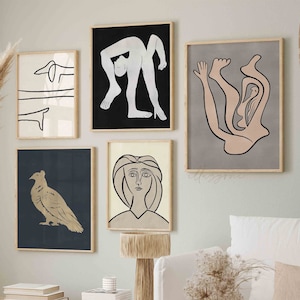 Picasso Line Drawings, Set of 5, Printable Wall Art, Picasso Prints, Minimalist Art, Picasso Printable, Picasso Wall Art, One Line Wall Art