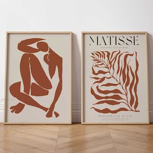 Matisse Print, Set of 2, Printable Wall Art, Terracotta Print, Exhibition Poster, Botanical Wall Art, Flower Market Print, Living Room Decor