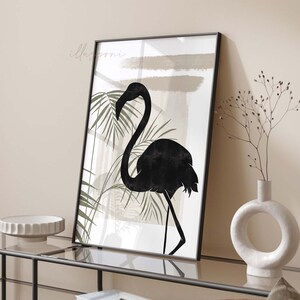 Boho Wall Art, Flamingo Print, Printable Wall Art, Bohemian Wall Art, Animal Print, Abstract Print, Modern Art, Pink Flamingo, Digital Print