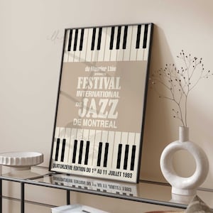 Jazz Music Festival Poster, Printable Wall Art, Vintage Jazz Poster, Retro Concert Print, Piano Wall Art, Abstract Poster, Minimalist Poster
