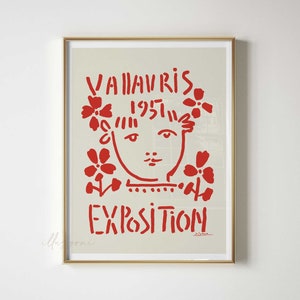 Picasso Print, Printable Wall Art, Lithograph Poster, Exhibition Poster, Vallauris Exposition, Digital Print, Instant Download, Modern Print
