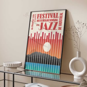 Jazz Music Festival Poster, Printable Wall Art, Vintage Jazz Poster, Retro Concert Print, Piano Wall Art, Abstract Poster, Minimalist Poster