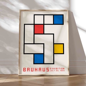 Bauhaus Exhibition Poster, Printable Wall Art, Ausstellung 1923, Digital Download, Vintage Exhibition Poster, Retro Home Decor, Modern Print