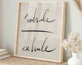 Inhale Exhale Print, Printable Wall Art, Living Room Decor, Inhale Exhale Sign, Printable Quotes, Yoga Home Decor, Motivational Pilates Gift