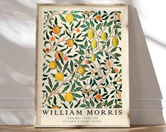 William Morris Print, Printable Wall Art, William Morris, Exhibition Poster, Flower Pattern, Minimalist Art, Floral Wall Art, Vintage Poster