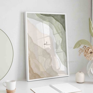 Boho Wohndekor, druckbare Wandkunst, Mid Century, Berg Skizze, Landschaft Druck, Minimal Menschen, Kunst des menschlichen Körpers, Abstrakt Ocean