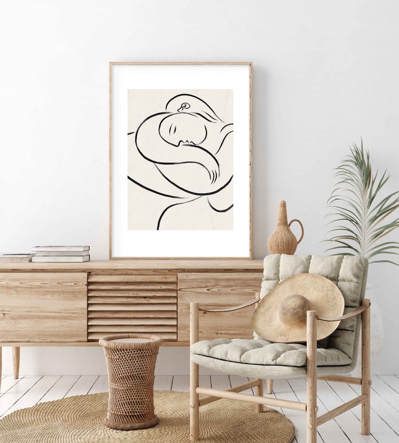 Picasso One Line Drawing Printable Wall Art Picasso Art | Etsy
