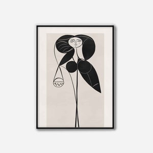 Picasso Print One Line Drawing Printable Wall Art Picasso - Etsy