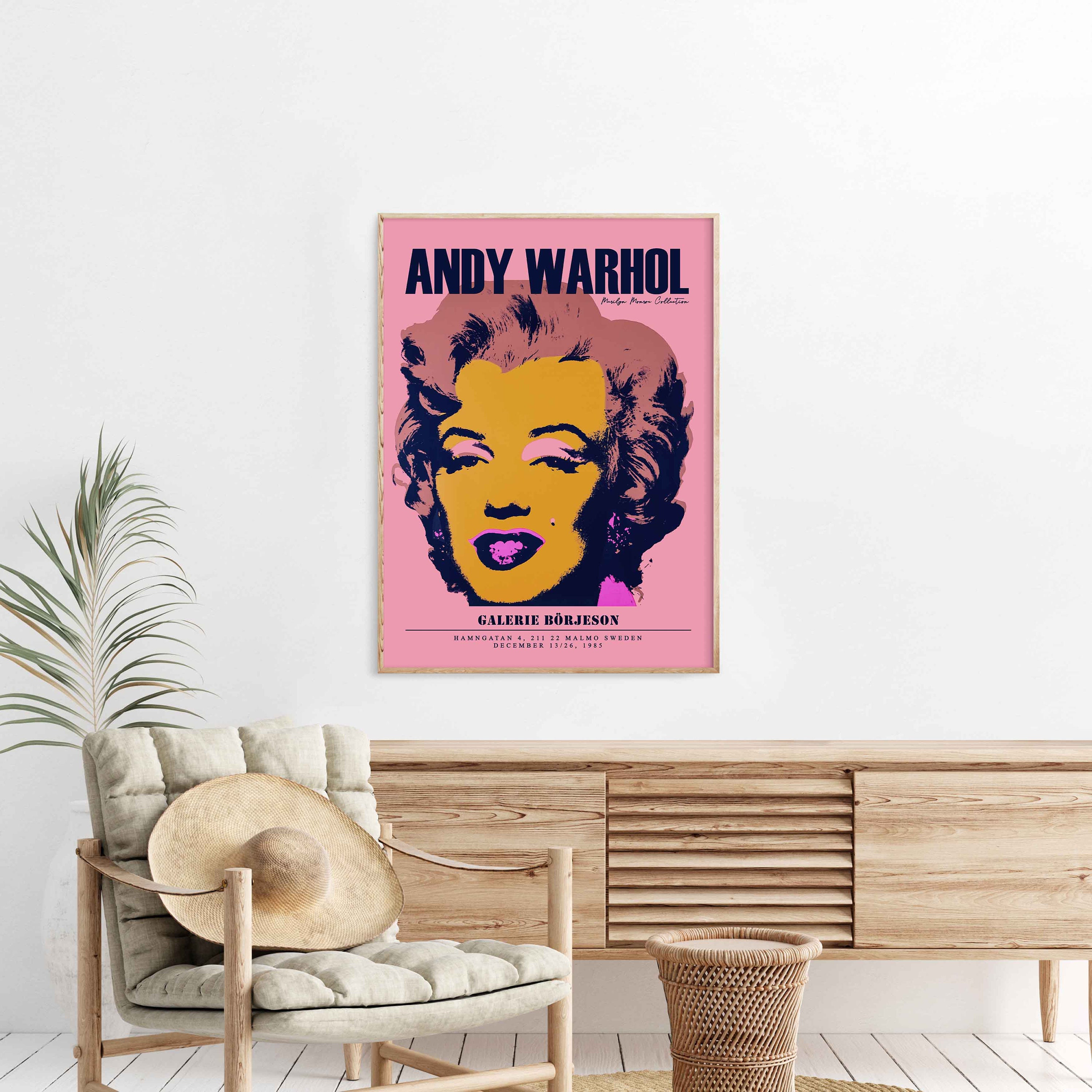 Pink Marilyn Monroe Andy Warhol Print Printable Wall