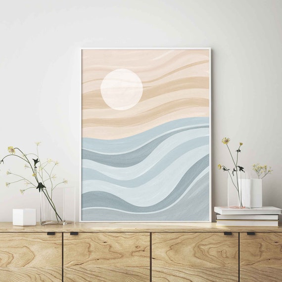 Boho Wall Art Abstract Landscape Printable Wall Art Ocean - Etsy