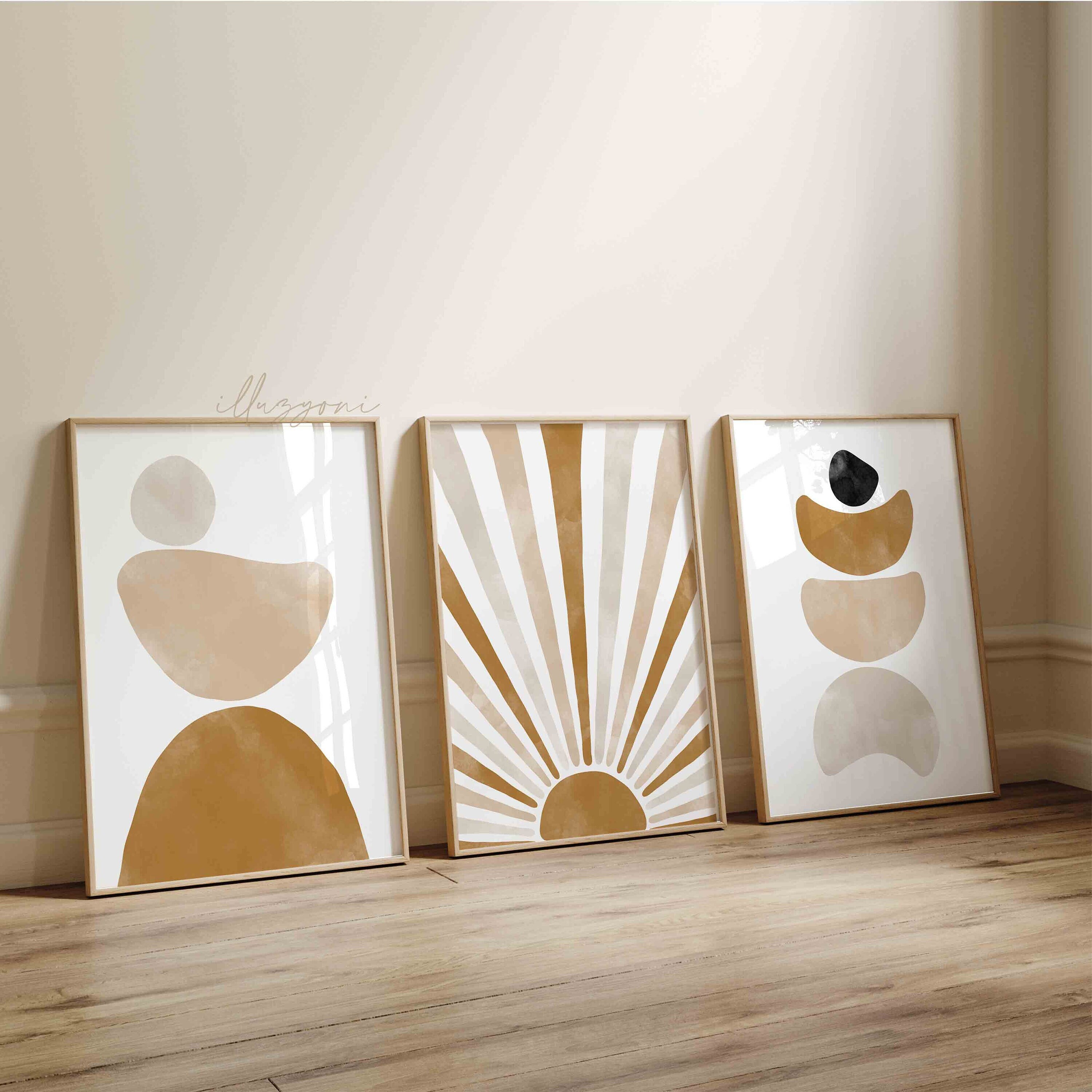Boho Abstract Set of 3 Prints, Printable Wall Art, Boho Decor, Gallery ...