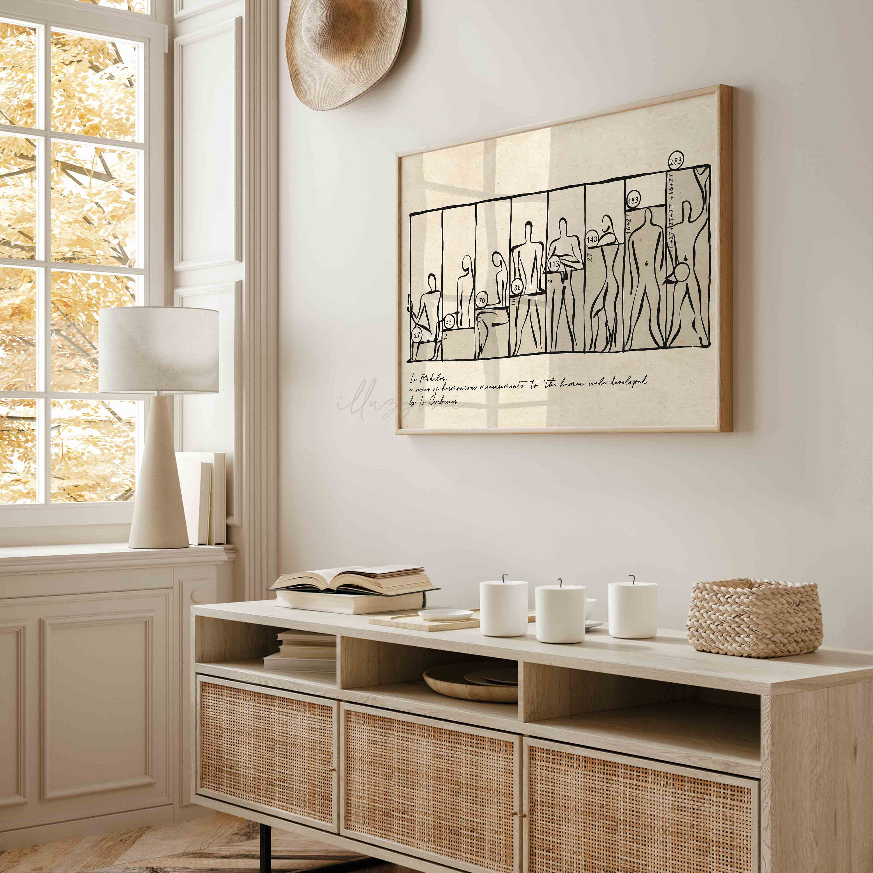 Le Corbusier Drawing, Vintage Poster, Printable Wall Art