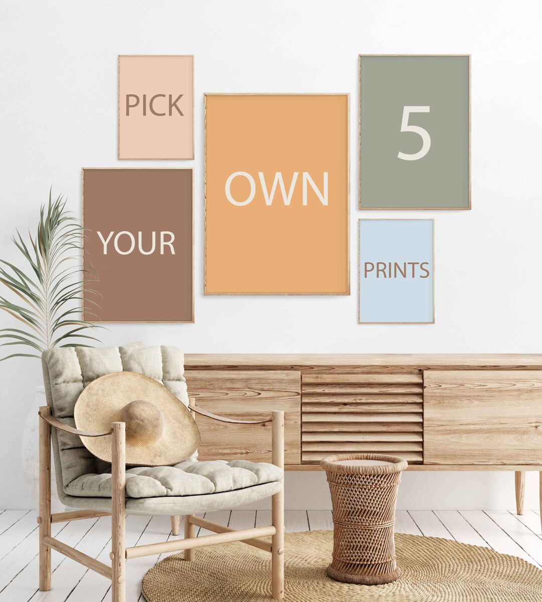 Pick Any 5 Prints Printable Wall Art Set of 5 Custom Etsy