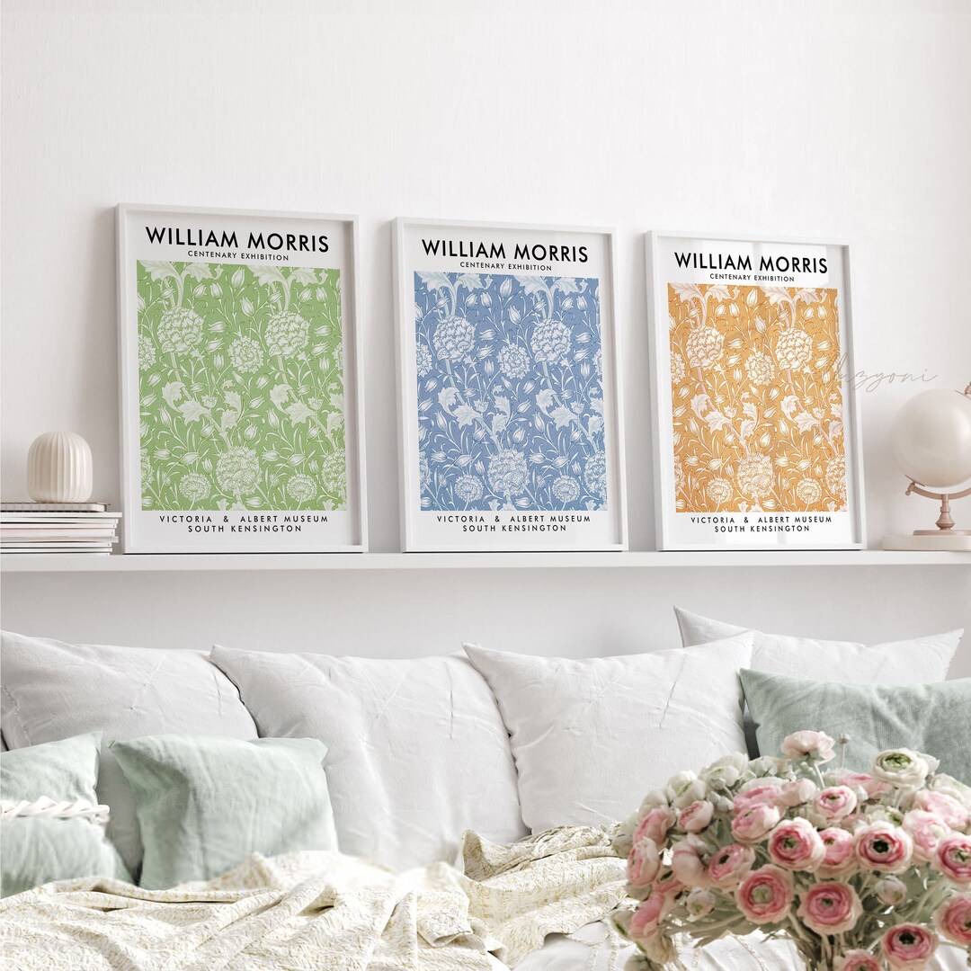 Vintage Botanical Flower Set of 3 Prints, Printable Wall Art, William ...