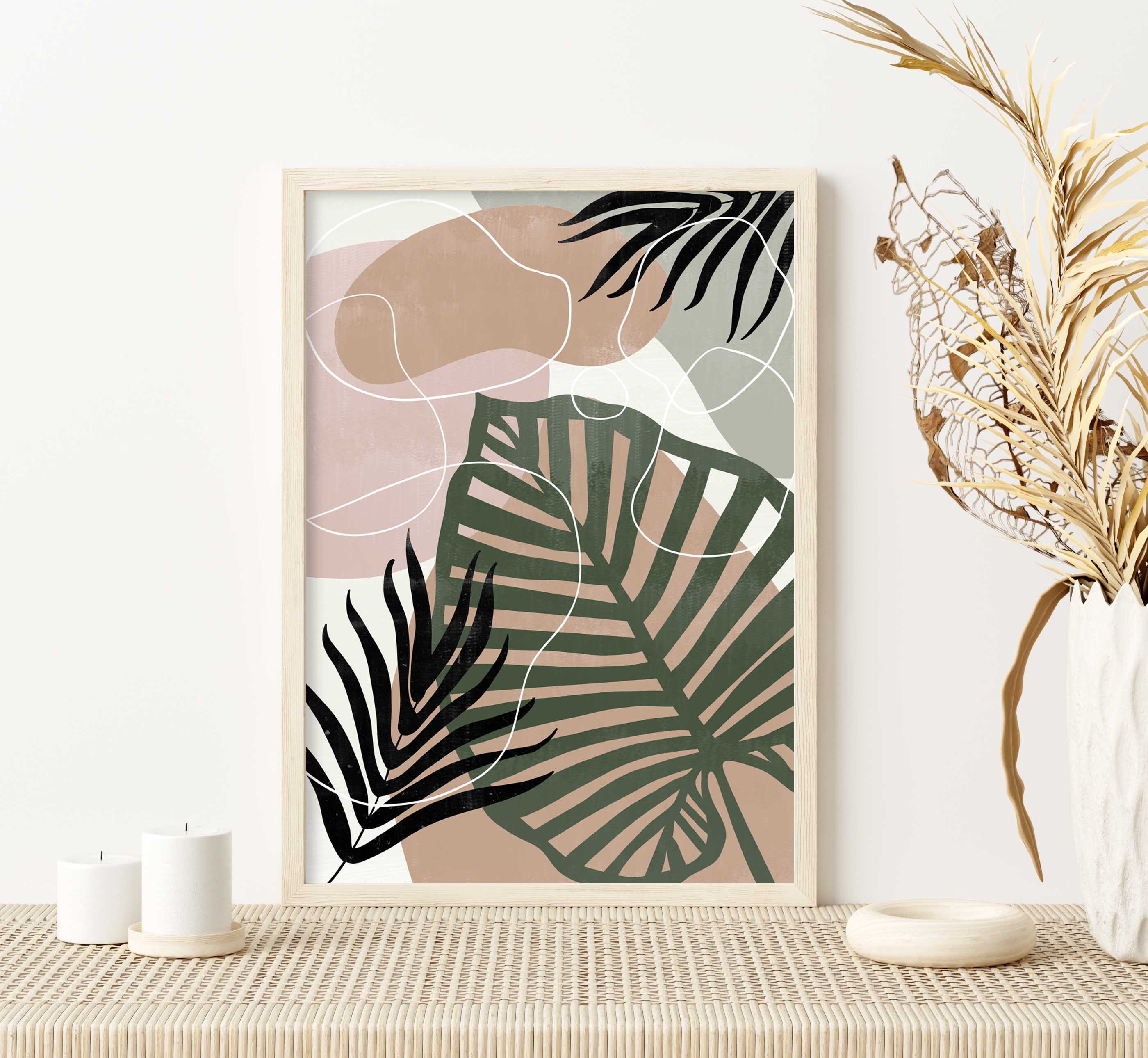 Boho Botanical Wall Art Print Printable Wall Art Modern Etsy