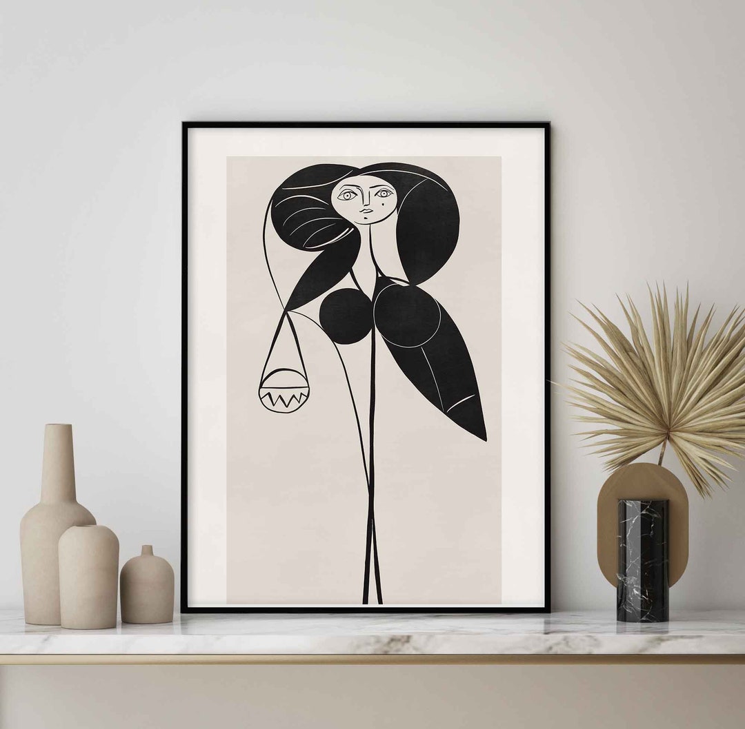 Picasso Print One Line Drawing Printable Wall Art Picasso - Etsy