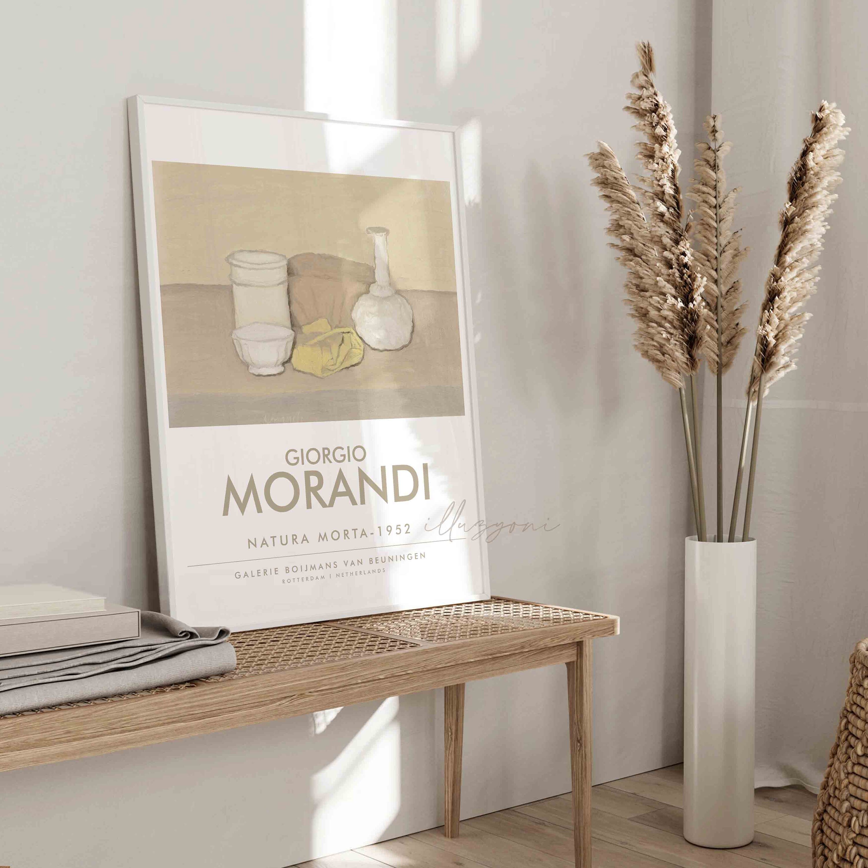 Abstract Vintage Museum Exhibition, Giorgio Morandi Print, Boho