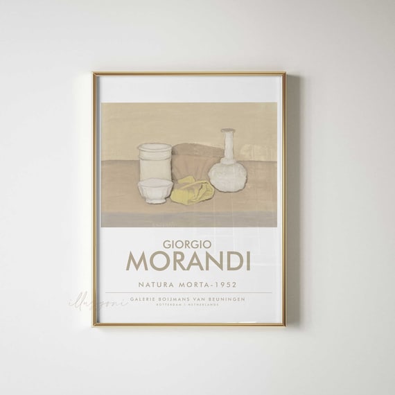 Abstract Vintage Museum Exhibition, Giorgio Morandi Print, Boho