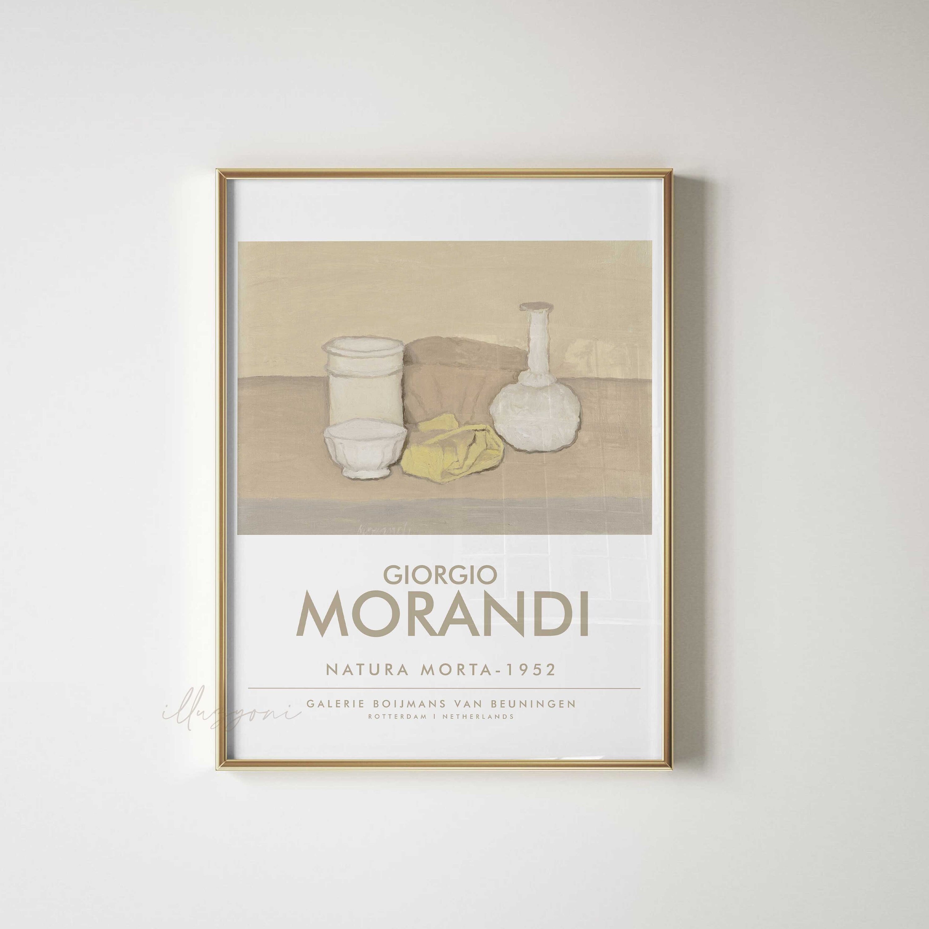 Abstract Vintage Museum Exhibition, Giorgio Morandi Print, Boho