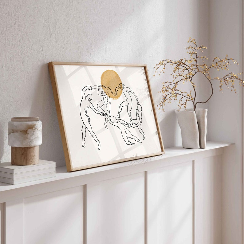 Henri Matisse Wall Art, Printable Wall Art, Matisse Dance Print, Abstract Nude Art, Modern Boho Female Poster, Minimalist, Living Room Print image 1