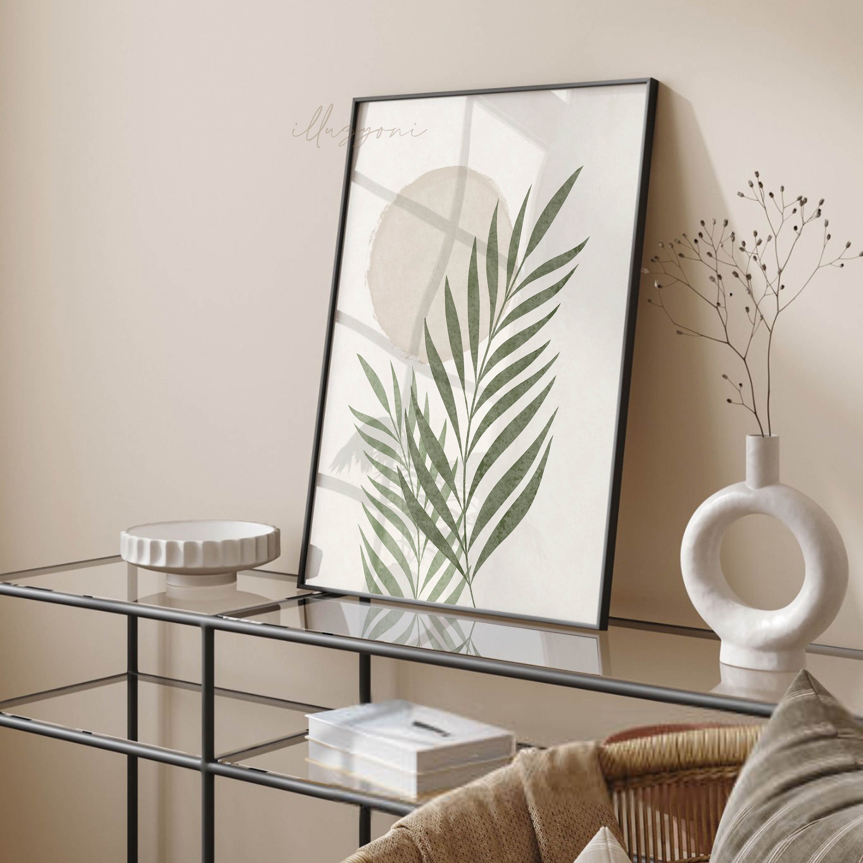Boho Botanical Wall Art Print, Printable Wall Art, Modern Minimalist ...