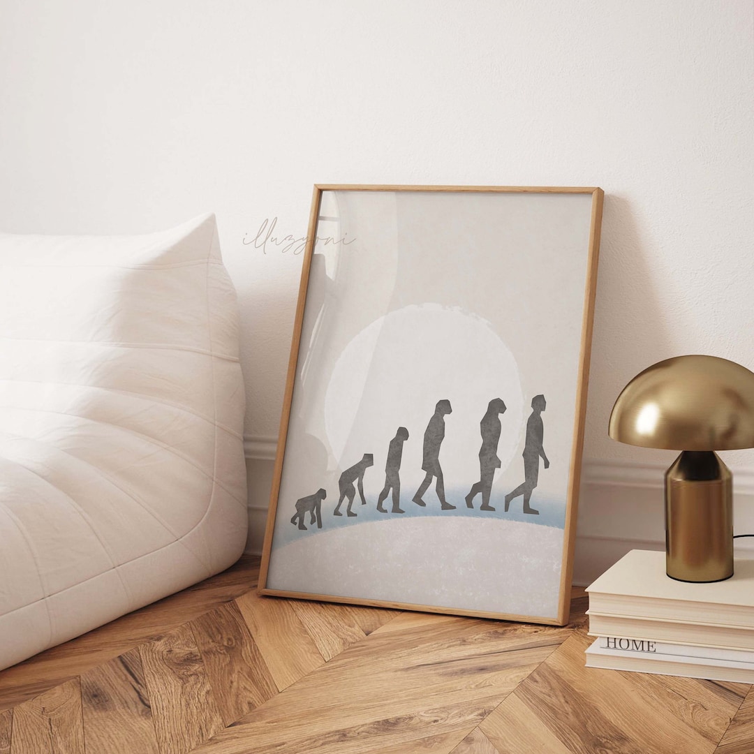 Human Evolution, Sunset Silhouette, Printable Wall Art, Modern Print ...