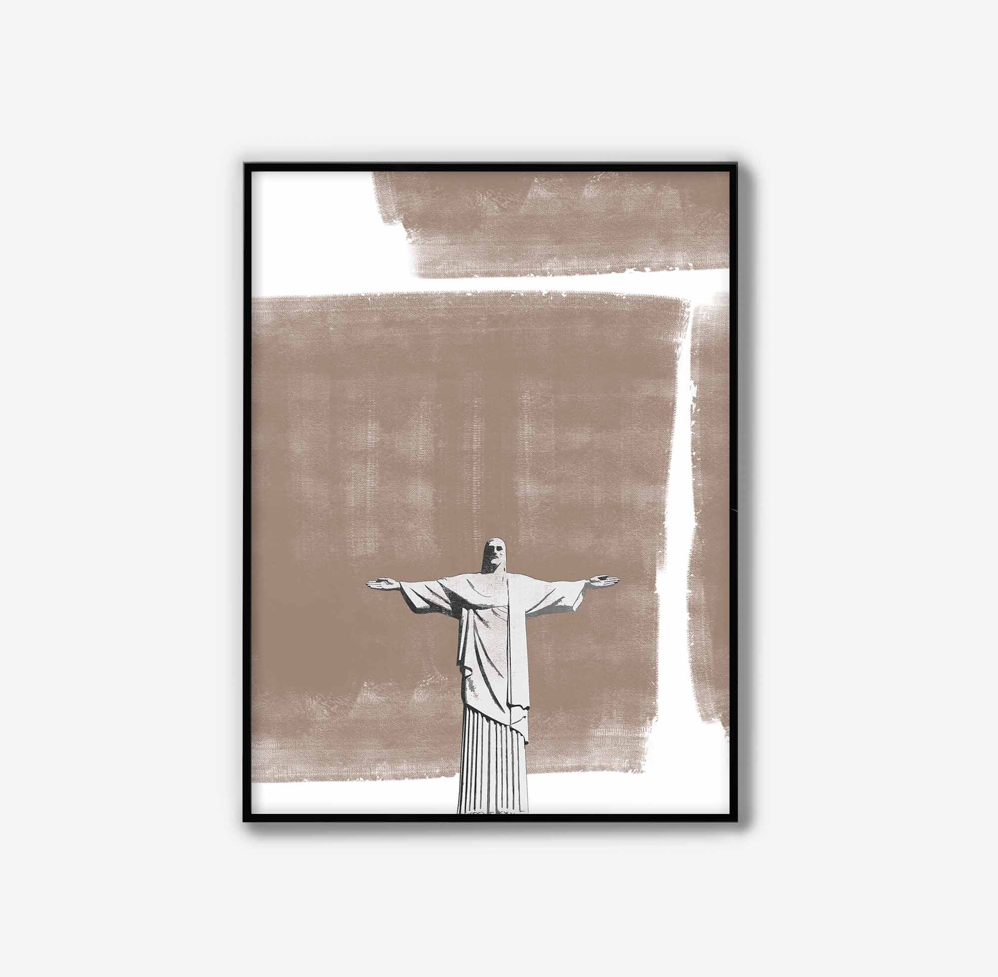 Christ the Redeemer Print Printable Wall Art Abstract Print | Etsy
