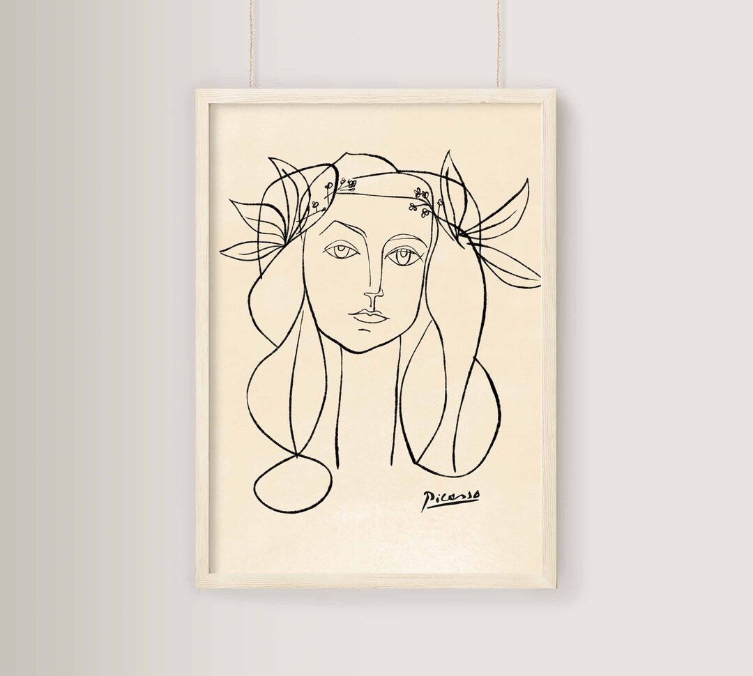 Picasso One Line Drawing Printable Wall Art Picasso Floral - Etsy