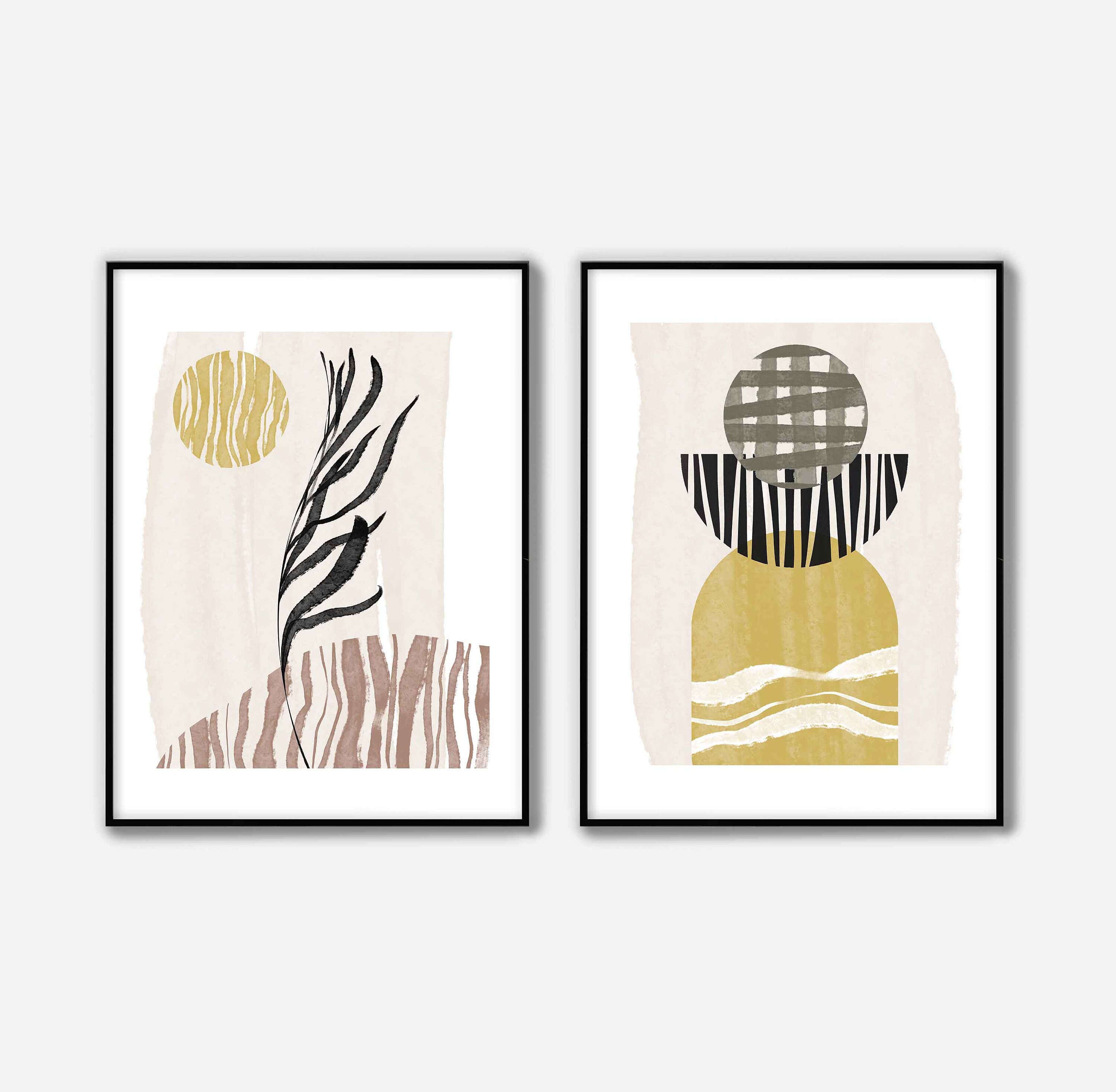 Boho Wall Art Set of 2 Print Printable Wall Art Modern Etsy