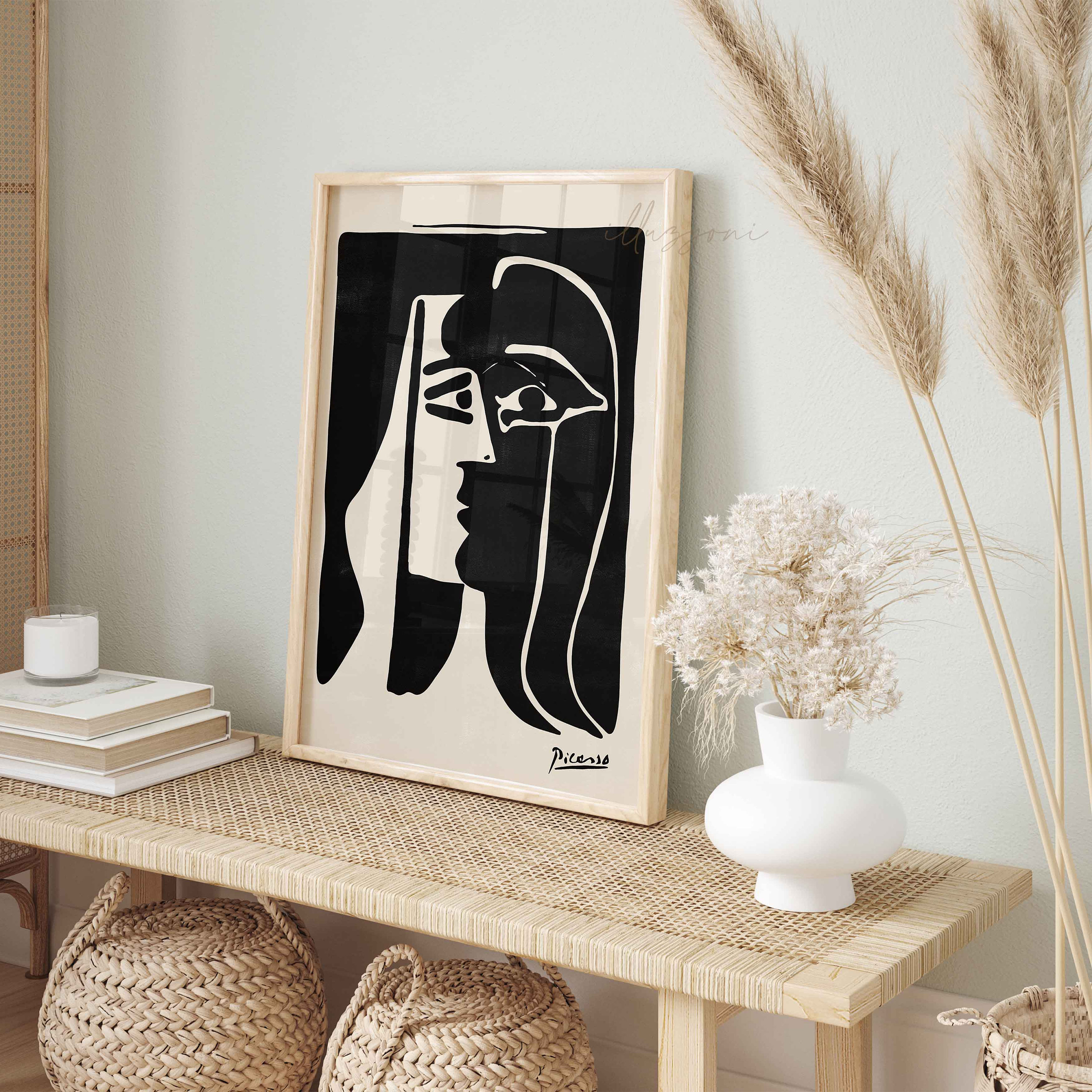 Picasso Kiss Poster, Printable Wall Art, Modern, Minimal