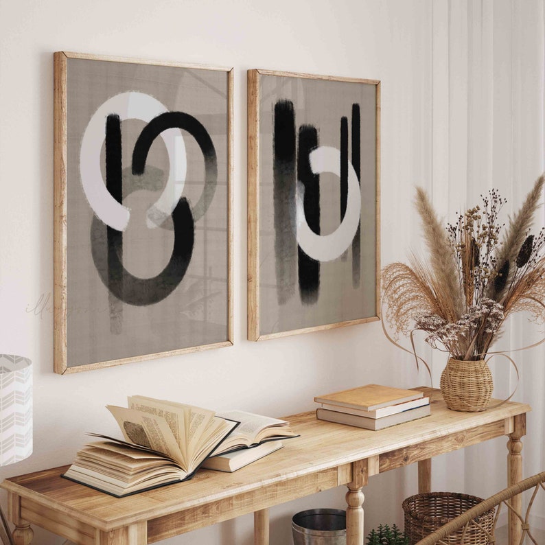 Minimalist Abstract Poster, Set of 2 Prints, Printable Wall Art, One ...