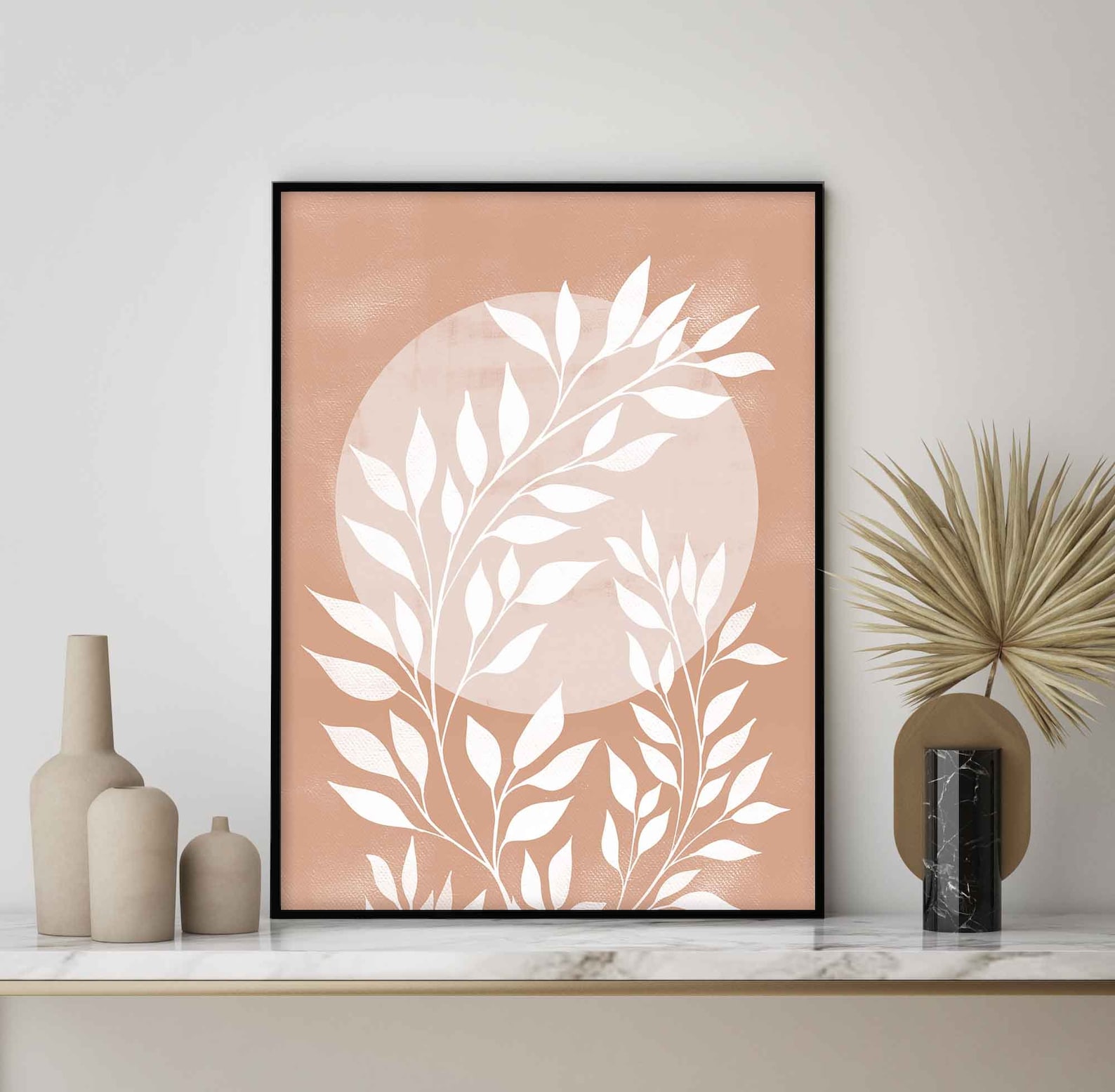 Boho Botanical Wall Art Print Printable Wall Art Modern Etsy