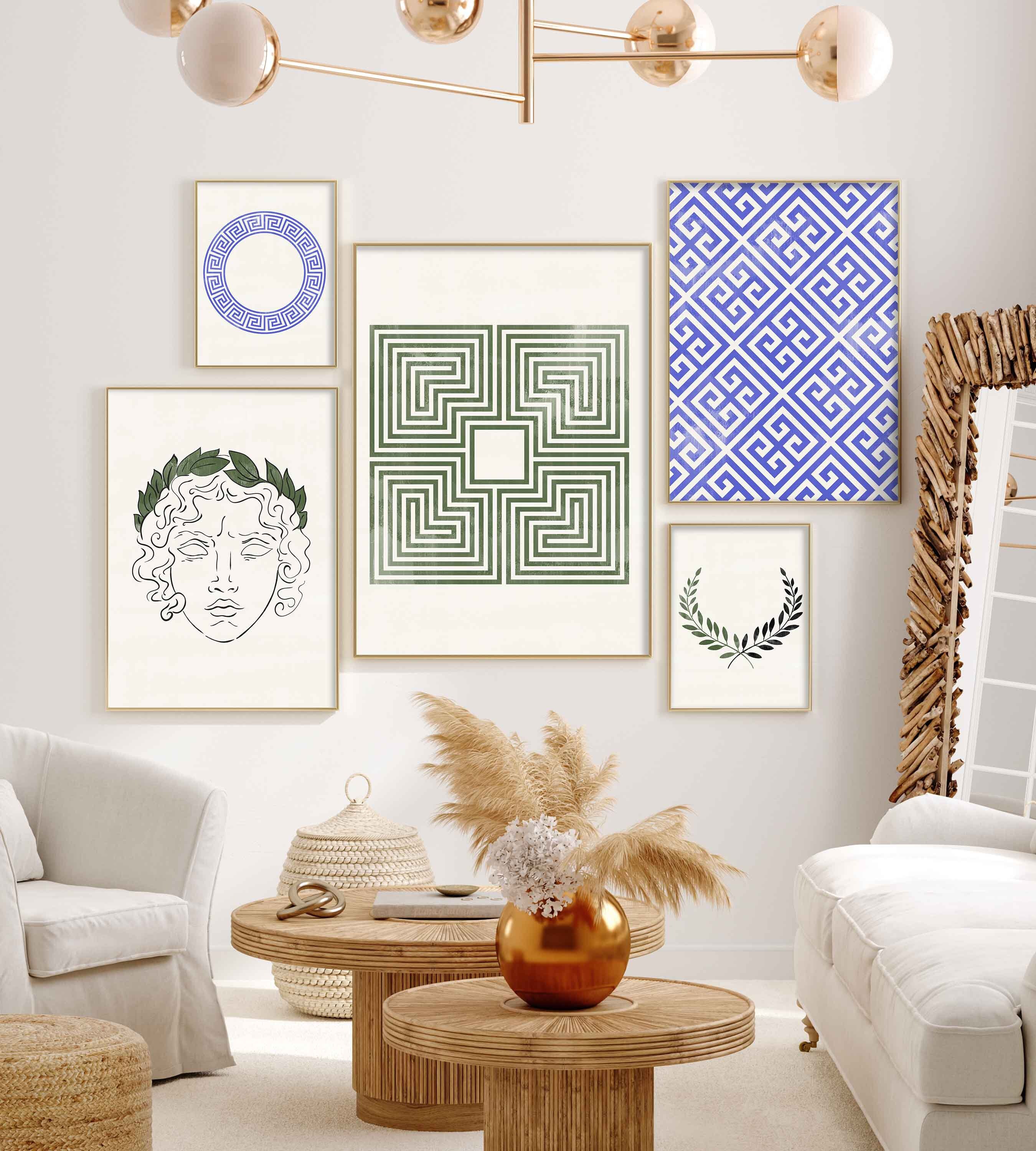 Greek Style Poster Set of 5 Bust Statue Printable Wall Art Etsy