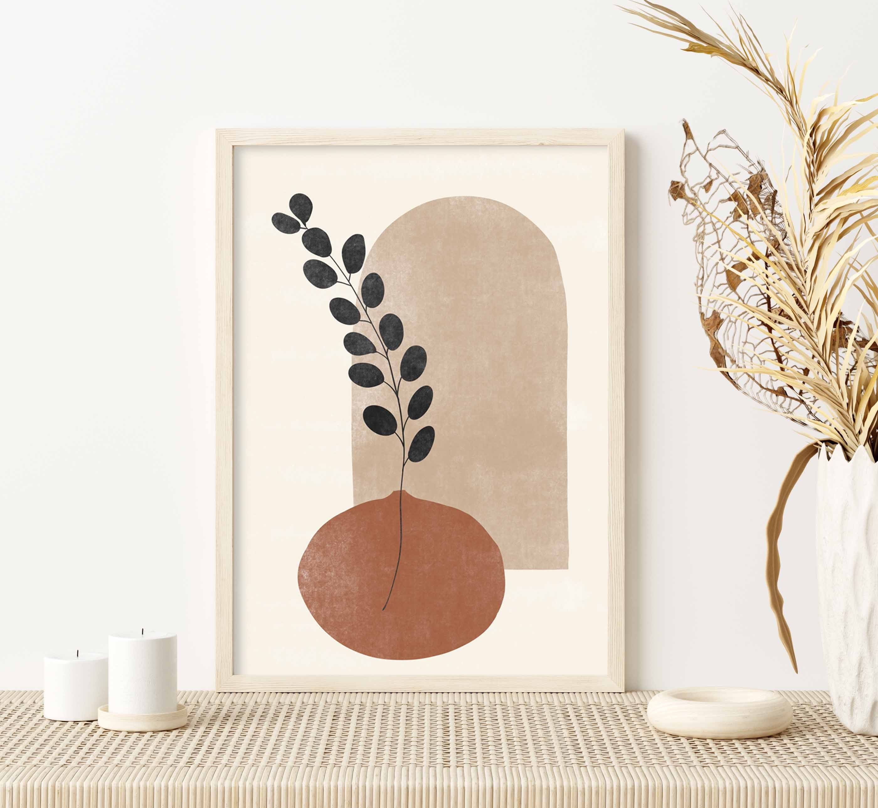Boho Botanical Wall Art Print Printable Wall Art Modern | Etsy