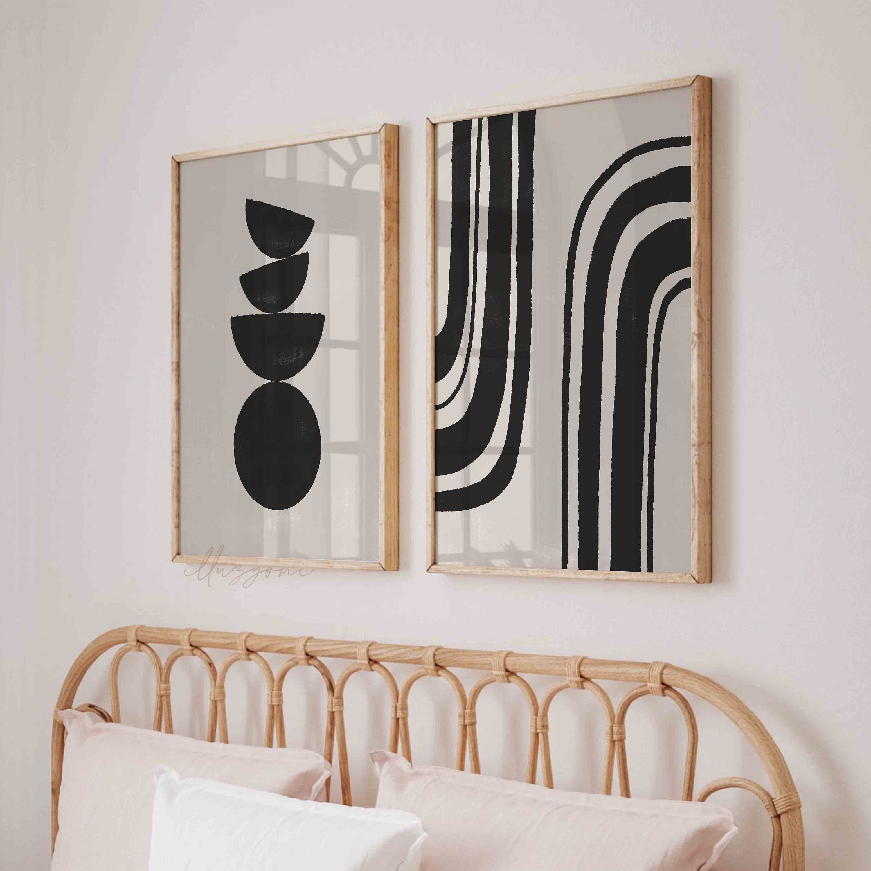 Mid Century Modern Art Set of 2 Prints, Printable Geometric Wall Art ...