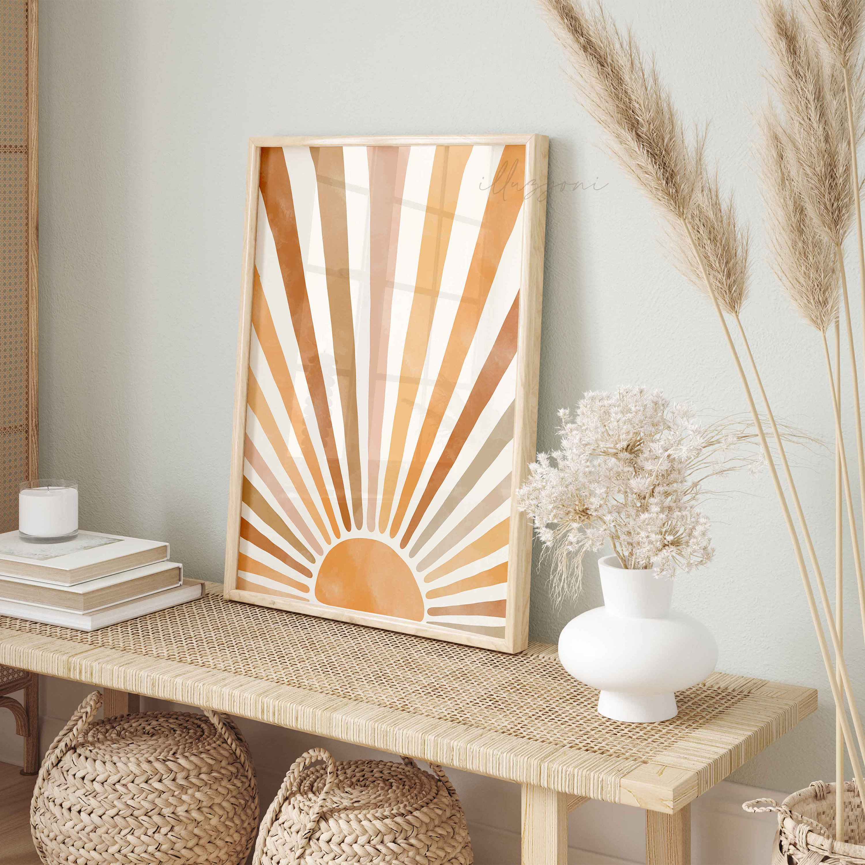 Boho Abstract Set of 3 Prints, Printable Wall Art, Boho Decor, Gallery ...