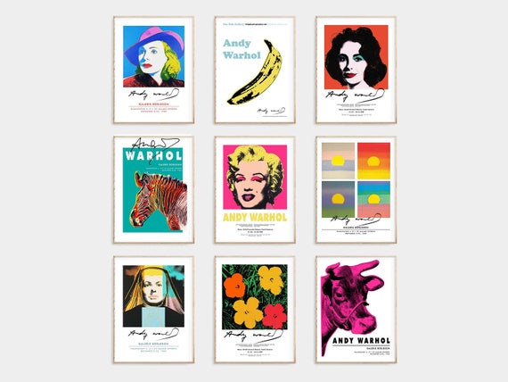 Andy Warhol Print Set of 9 Prints Printable Wall Art Pop | Etsy