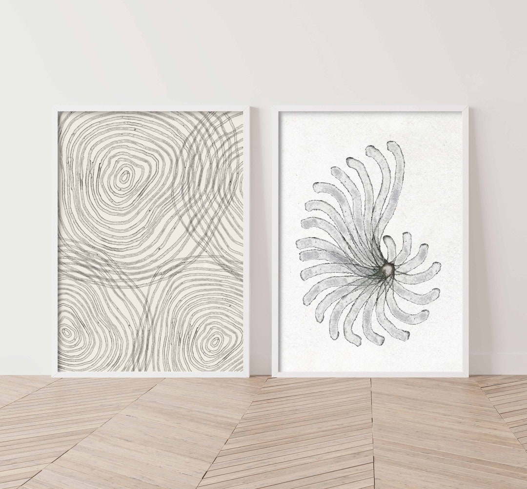 Minimalist Set of 2 Print Printable Wall Art Abstract Art Etsy