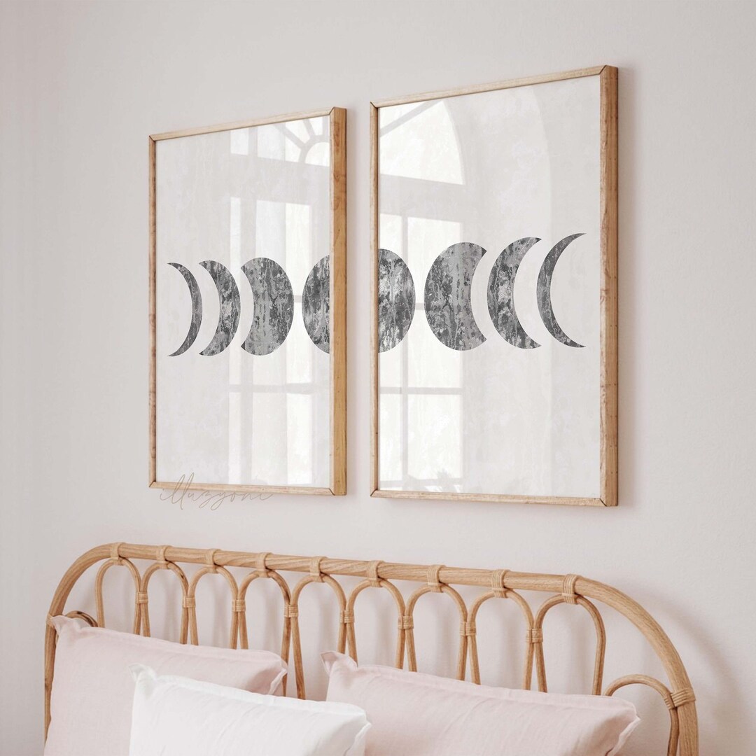Phases of the Moon Print, Nursery Room Print, Printable Wall Art, Lunar ...