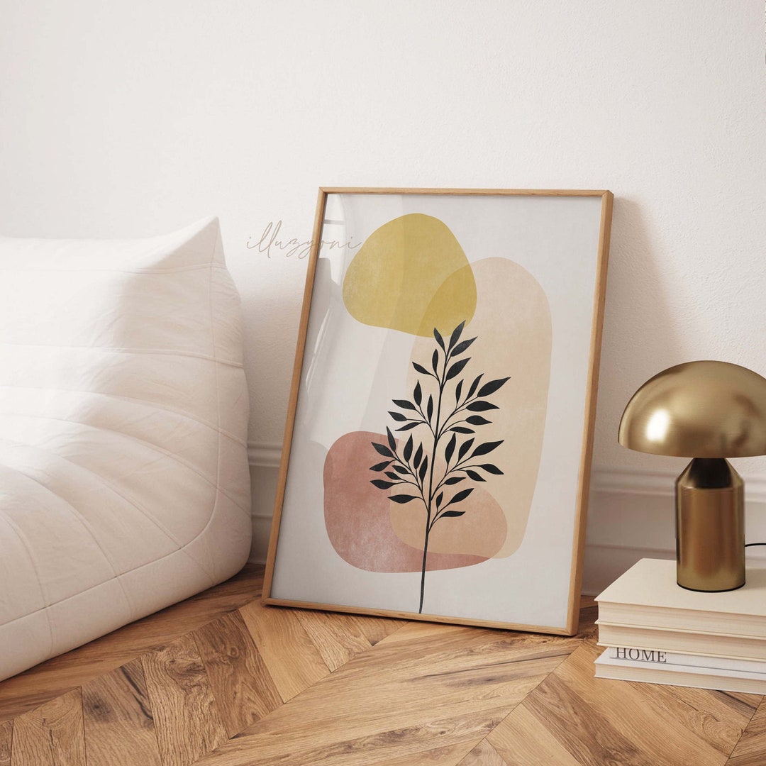 Boho Botanical Wall Art Print, Printable Wall Art, Modern Minimalist ...