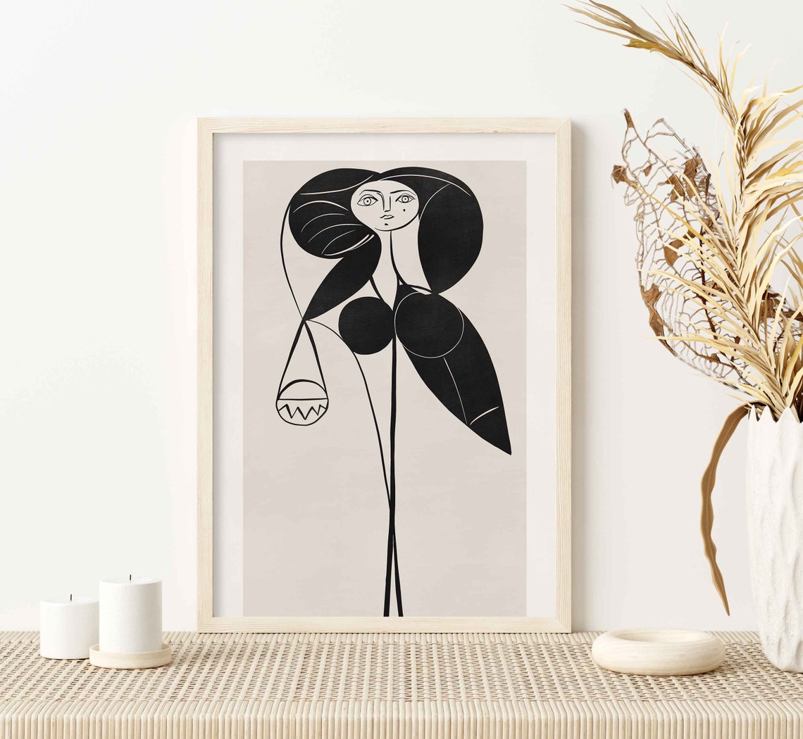 Picasso Print One Line Drawing Printable Wall Art Picasso - Etsy
